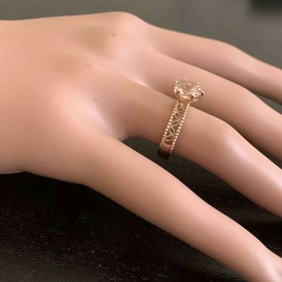 1.70Cts Natural Morganite 14k Solid Rose Gold Ring